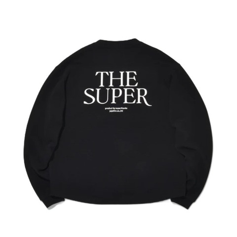 【SUPERTHANKS】Waffle crew neck L/S T-shirt (back print)