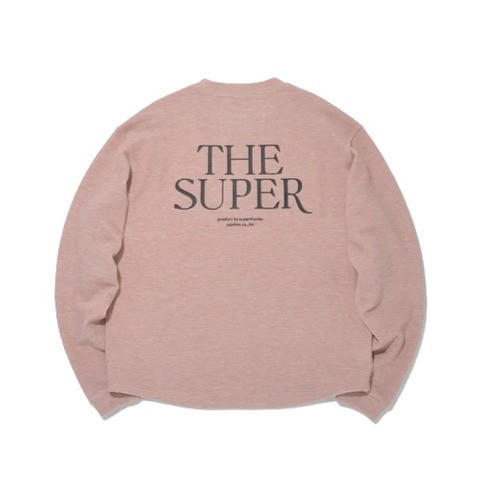 【SUPERTHANKS】Waffle crew neck L/S T-shirt (back print)