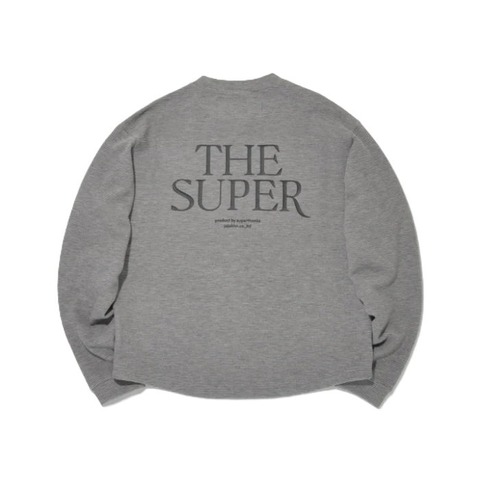 【SUPERTHANKS】Waffle crew neck L/S T-shirt (back print)