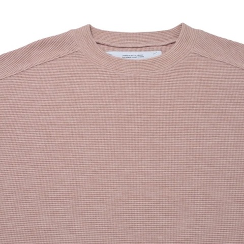 【SUPERTHANKS】Waffle crew neck L/S T-shirt (back print)