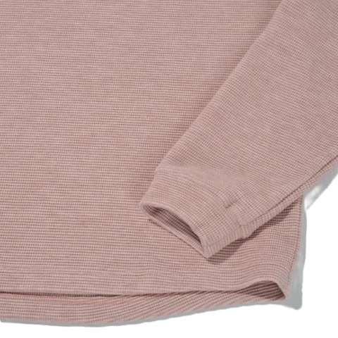 【SUPERTHANKS】Waffle crew neck L/S T-shirt (back print)
