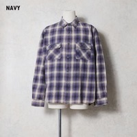 【HOUSTON】VINTAGE OMBRE CHECK FLANNEL SHIRT