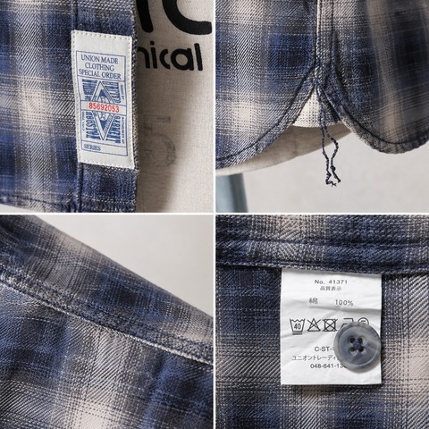 【HOUSTON】VINTAGE OMBRE CHECK FLANNEL SHIRT