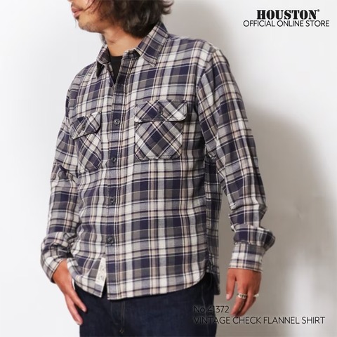 【HOUSTON】VINTAGE CHECK FLANNEL SHIRT