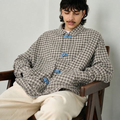 【Kelen】CHINA BUTTON CHECK SHIRT / BRETON