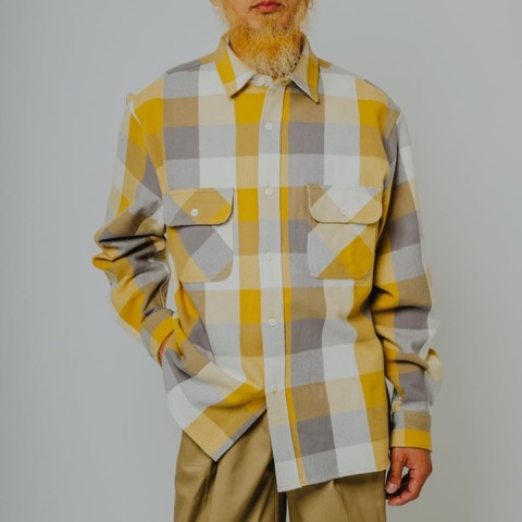 【BIG MIKE】HEAVY FLANNEL SHIRTS / YEL×GRY×WHT