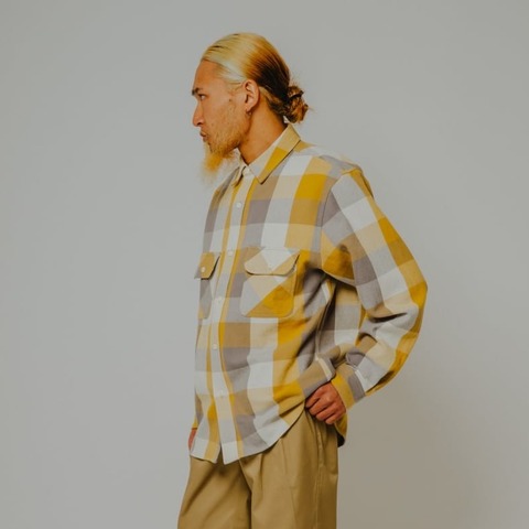【BIG MIKE】HEAVY FLANNEL SHIRTS / YEL×GRY×WHT