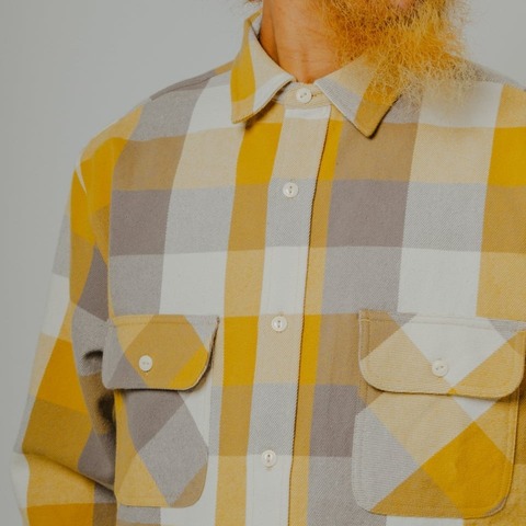 【BIG MIKE】HEAVY FLANNEL SHIRTS / YEL×GRY×WHT