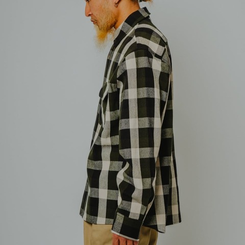 【BIG MIKE】HEAVY FLANNEL SHIRTS / OFF×OLV×BLK