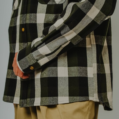 【BIG MIKE】HEAVY FLANNEL SHIRTS / OFF×OLV×BLK