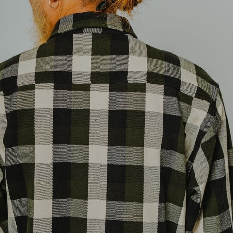 【BIG MIKE】HEAVY FLANNEL SHIRTS / OFF×OLV×BLK