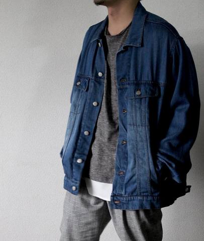 【LiSS】 TENCEL DENIM BIG size blouson