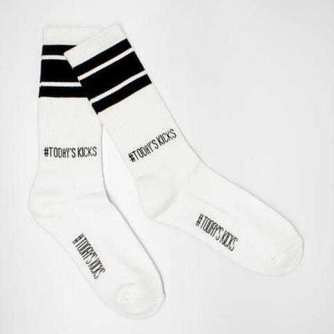 【TODAY’S KICKS SOCKS】ラインソックス/ WHITE×BLACK