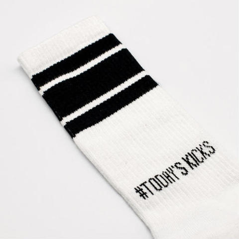 【TODAY’S KICKS SOCKS】ラインソックス/ WHITE×BLACK