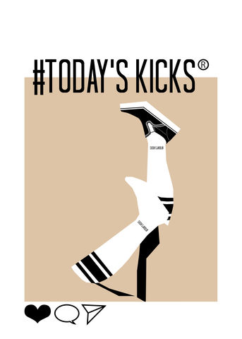 【TODAY’S KICKS SOCKS】ラインソックス/ WHITE×BLACK