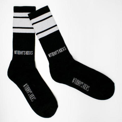 【TODAY’S KICKS SOCKS】ラインソックス/ BLACK×WHITE