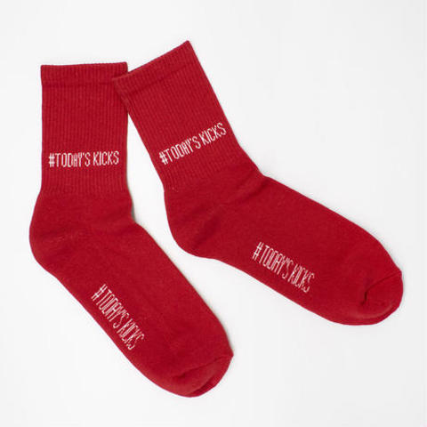 【TODAY’S KICKS SOCKS】プレーンソックス / RED