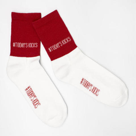 【TODAY’S KICKS SOCKS】2トーンソックス / WHITE×RED