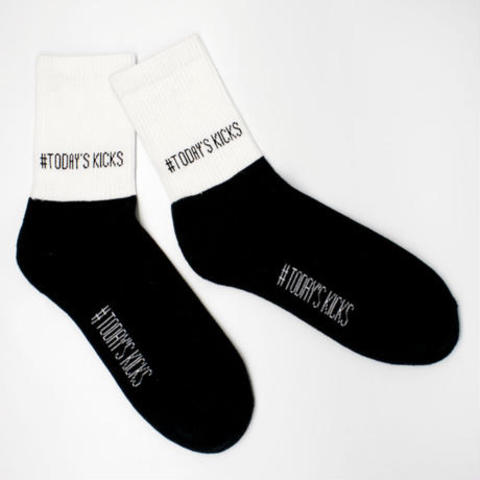 【TODAY’S KICKS SOCKS】2トーンソックス / BLACK× WHITE