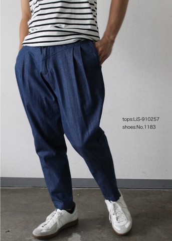 【LiSS】DENIM TAPERED CROPPED PANTS