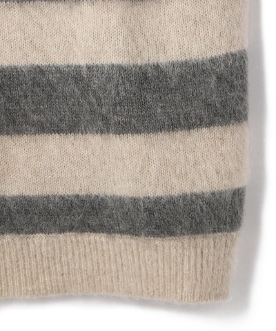 【SCHOTT】MOHAIR BORDER CREW KNIT