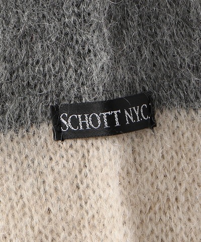 【SCHOTT】MOHAIR BORDER CREW KNIT