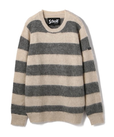 【SCHOTT】MOHAIR BORDER CREW KNIT