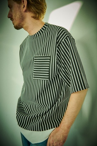 【Kelen】HEM SWITCH STRIPE TOP ”DEWAR”