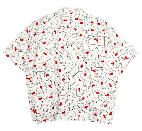 【O.K.】Total Pattern オープンカラー SHIRTS (LOVE LETTERS)