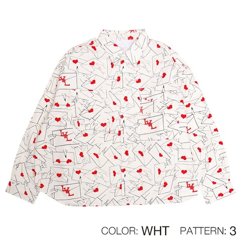 【O.K.】Total Pattern FISHING SHIRTS(LOVE LETTERS)