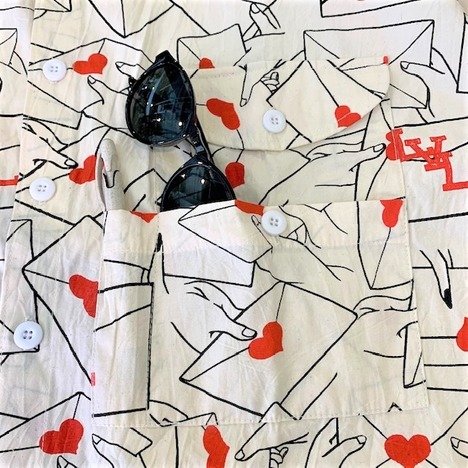 【O.K.】Total Pattern FISHING SHIRTS(LOVE LETTERS)