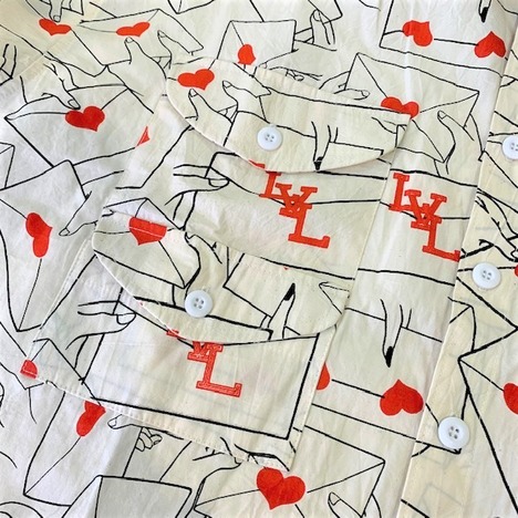 【O.K.】Total Pattern FISHING SHIRTS(LOVE LETTERS)