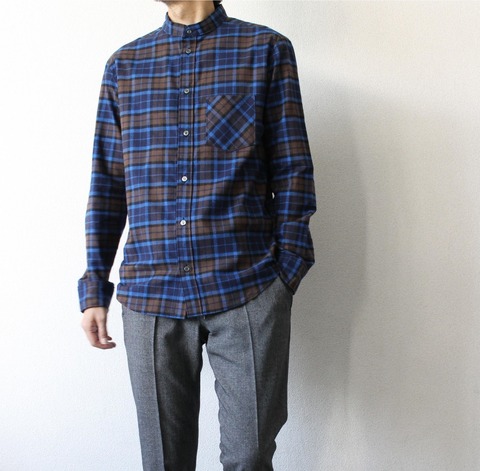 【LiSS】STAND COLLAR CHECK SHIRTS