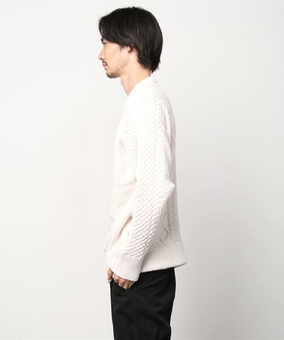 【MAGIC NUMBER】SHAGGY YARN CABLE CREW KNIT