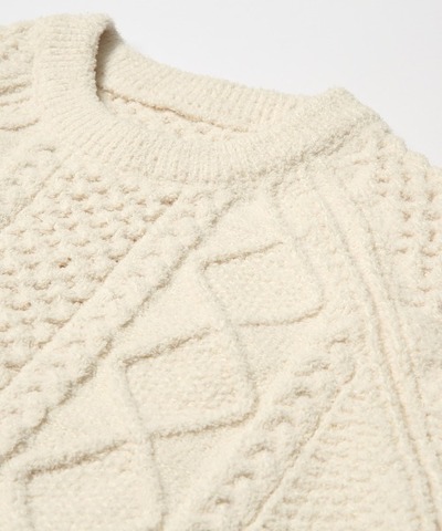 【MAGIC NUMBER】SHAGGY YARN CABLE CREW KNIT