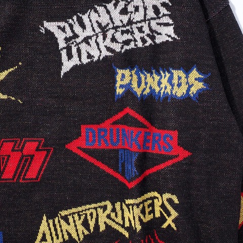 【PUNK DRUNKERS】ロゴいろいろニット