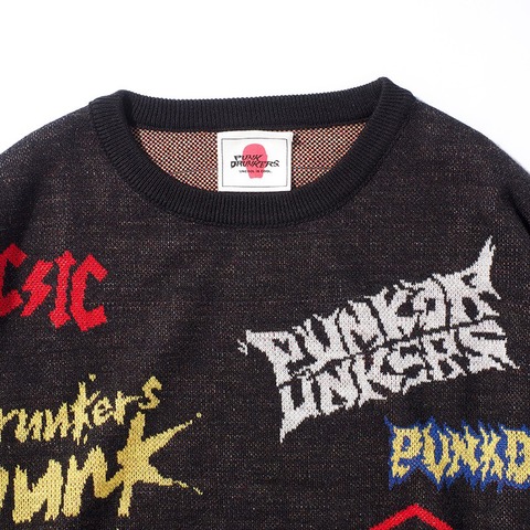 【PUNK DRUNKERS】ロゴいろいろニット