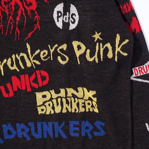 【PUNK DRUNKERS】ロゴいろいろニット