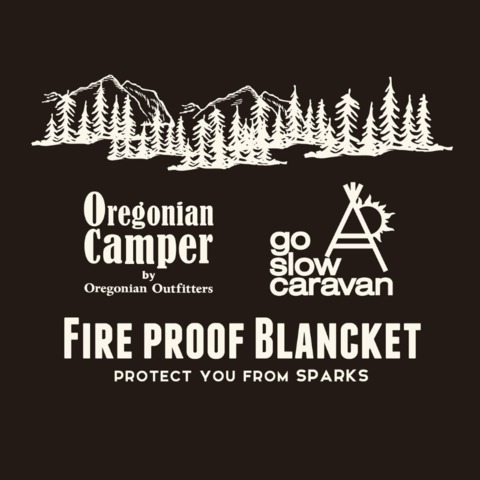 【go slow caravan×Oregonian Camper】総柄 難燃ファイヤープルーフ ブランケット ポンチョL