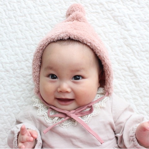 【Little Grin Buddy】Boa Bonnet