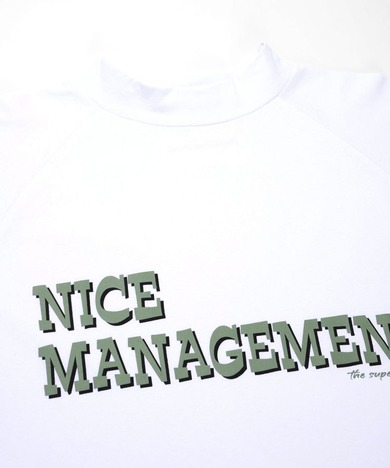 【SUPERTHANKS】NICE... モックネックロングスリーブビッグTシャツ