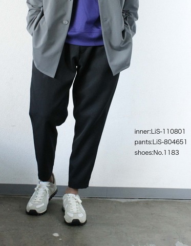 【LiSS】 STRETCH TWILL TAPERED CROPPED PANTS