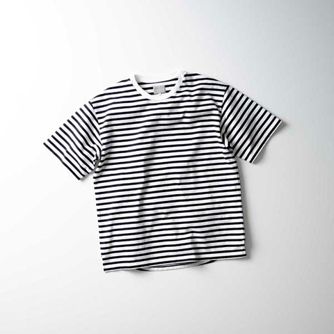 【CURLY＆Co.】BACK ROUND S/S BORDER TEE