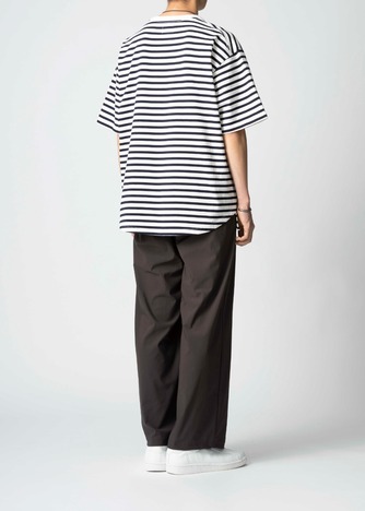 【CURLY＆Co.】BACK ROUND S/S BORDER TEE