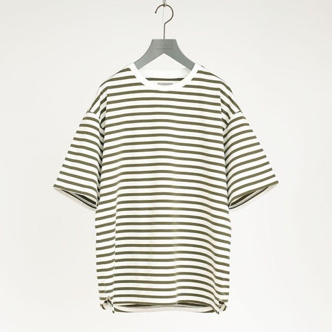 【CURLY＆Co.】BACK ROUND S/S BORDER TEE