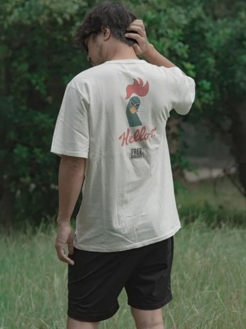 【FREE RAGE】”Hello!? Chicken” リサイクルコットンTee