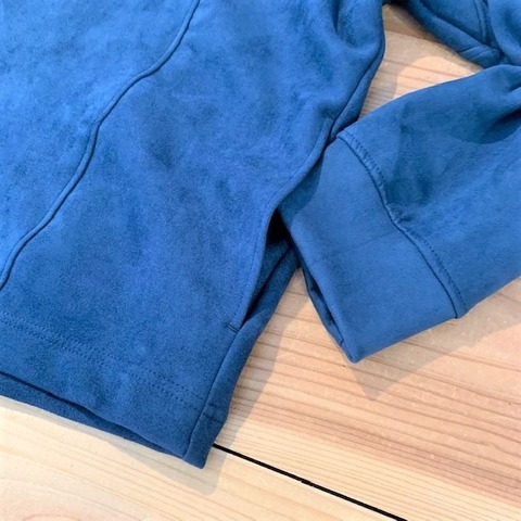 【LiSS】FAKE SUEDE DOUBLE KNIT COLLARLESS JKT