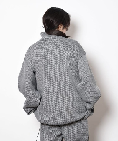 【SUPERTHANKS】CHECKRED KNIT ZIPUP BLOUSON