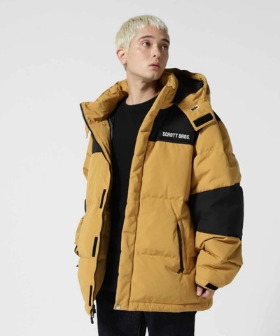 【SCHOTT】CLASSIC 2-TONE DOWN JACKET / MUSTARD