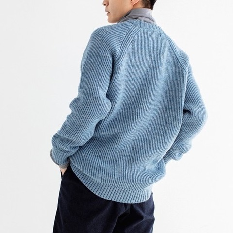 【Kerry Woollen Mills】FISHERMAN RIB CREW NECK SWEATER